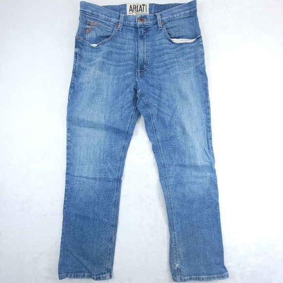 Ariat M4 Low Rise Boot Jeans Pants Mens Size 34x30 (34x28) Blue Straight Western - Picture 1 of 11